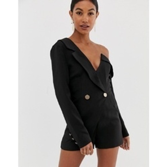 Lavish Alice Pants - Lavish Alice Womens Black Off Shoulder Blazer Romper Size US 8 NWT -BLK
